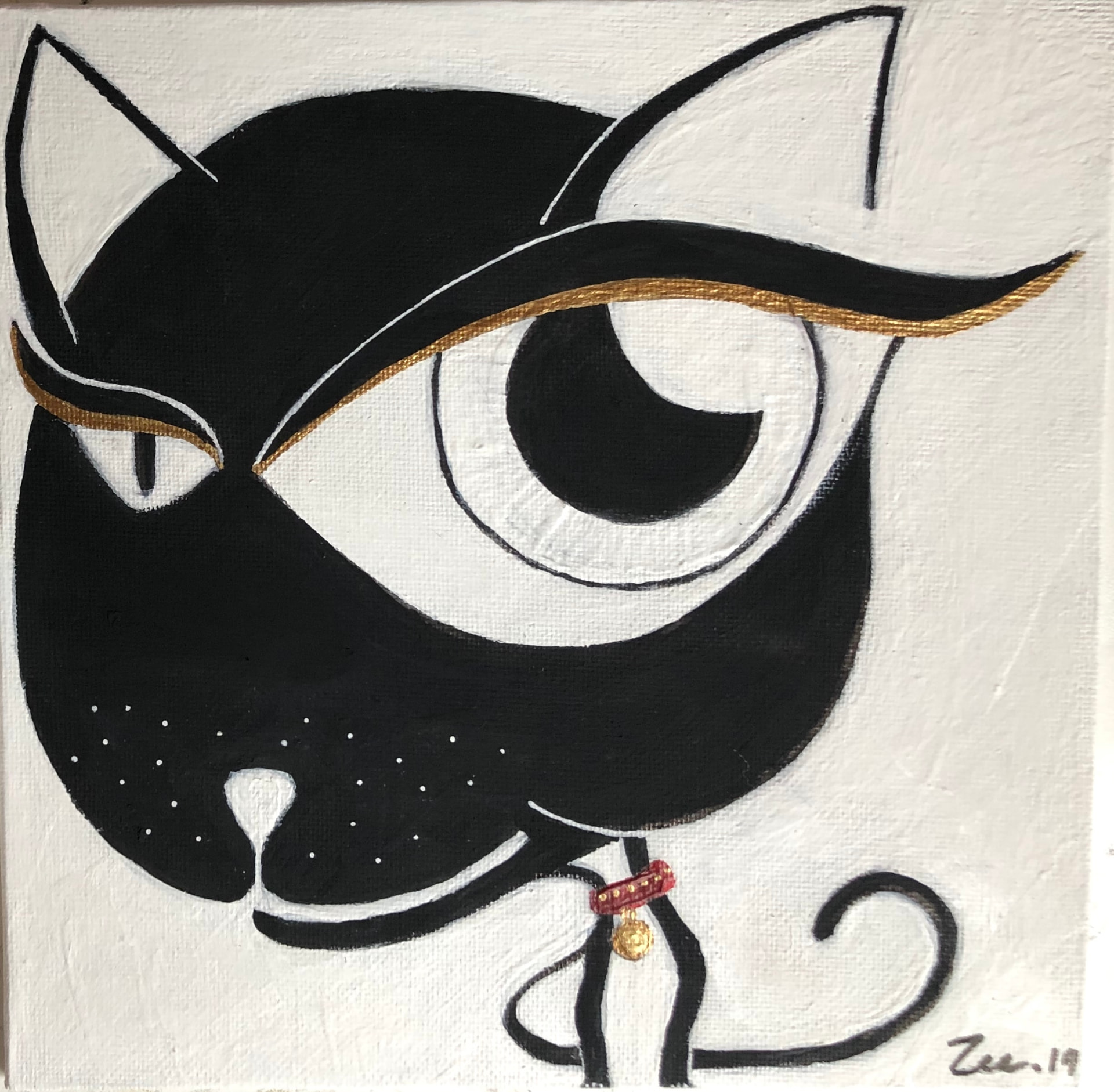 La Nouvelle Chatte Noire, Acrylic on canvas